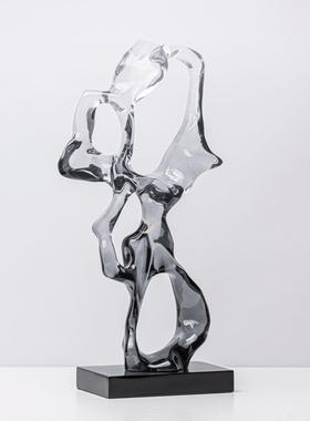 简约现创意几何透明件树形脂雕塑摆板软装售楼部样0301房异家居装