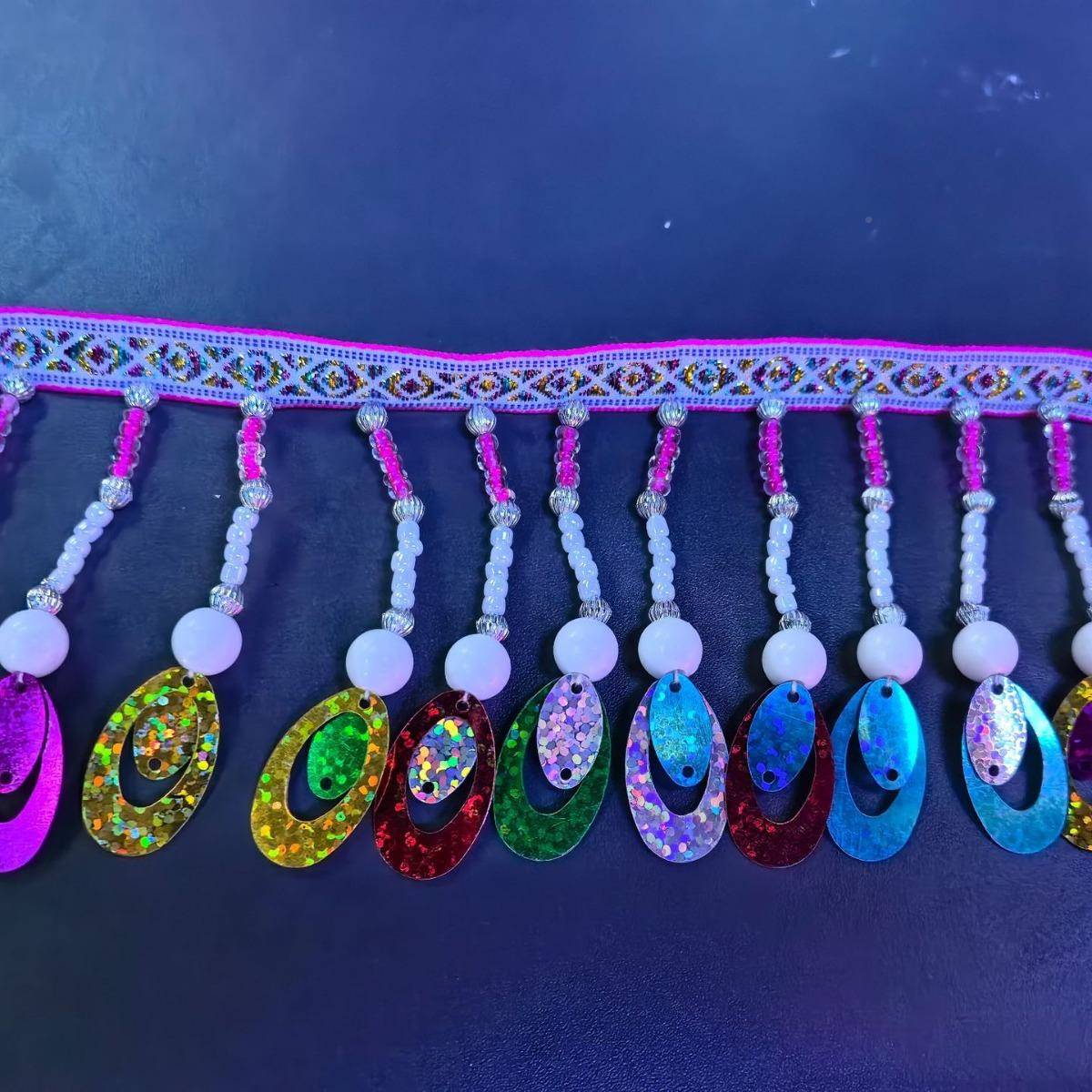 厂家手现货工串珠民族风珠花边服装窗配饰吊坠珠帘穿600077子花边