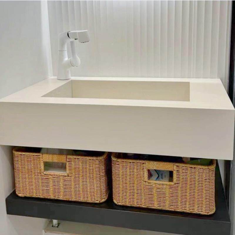 浴室柜下编织收纳筐卫收生间纳盒仿杂藤编篮子置物筐所物储GeWfmk