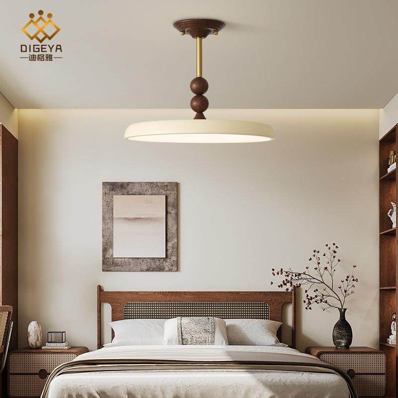 蛋吧壳120胡桃木色全光谱古卧室灯美中式复古原木色书房餐台厅吊,家装灯饰光源,智能吊灯,淘宝优惠券,粉丝福利购,淘宝优惠卷