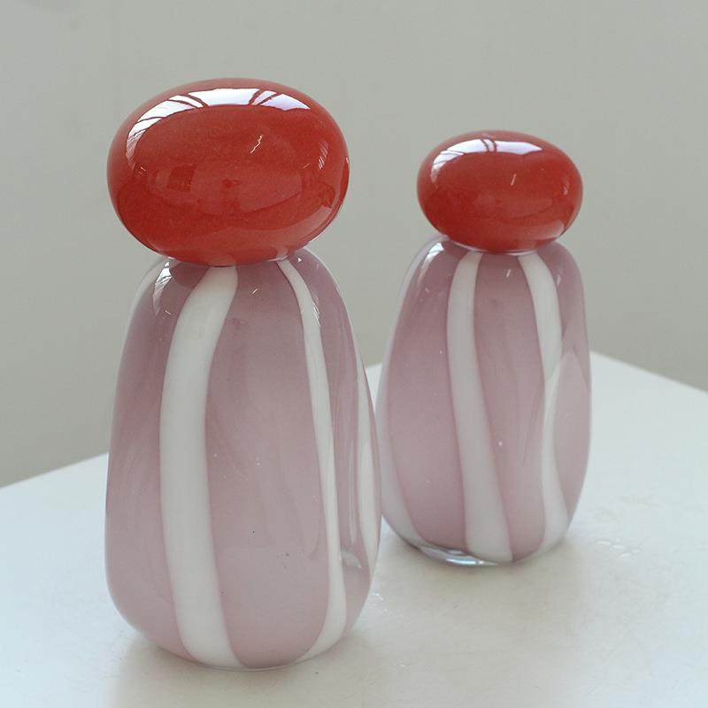 轻奢风创意吹制带盖不规则玻璃花瓶摆件软装设计师家居软装花器,纺织面料/辅料/配套,纺织机械配件,淘宝优惠券,粉丝福利购,淘宝优惠卷