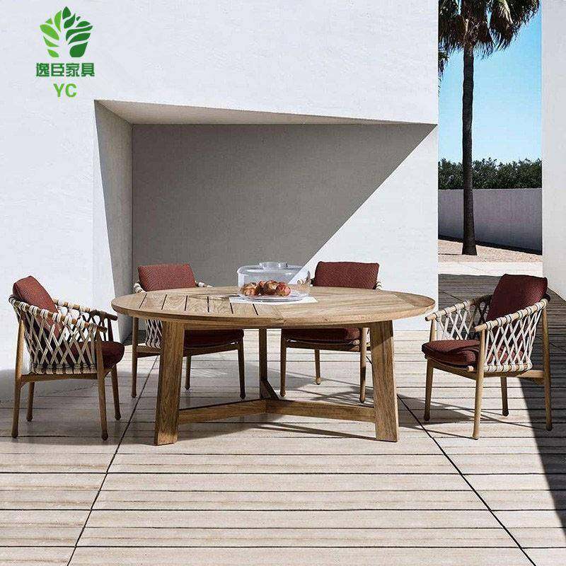 户外柚木桌椅庭院藤编家具别墅酒店藤椅实木室外花园绳编椅组合,农机/农具/农膜,其它农用工具,淘宝优惠券,粉丝福利购,淘宝优惠卷