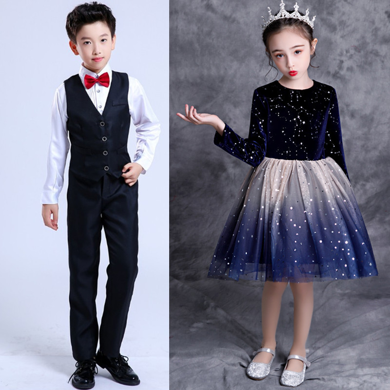 儿童合唱服演出服大合唱团男女童礼服秋冬小学生朗诵比赛表演服装