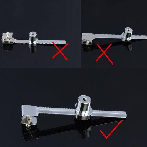 锯齿锁玻璃柜锁 展示柜锁免开孔单双开玻璃门锁推拉门移门h锁橱窗