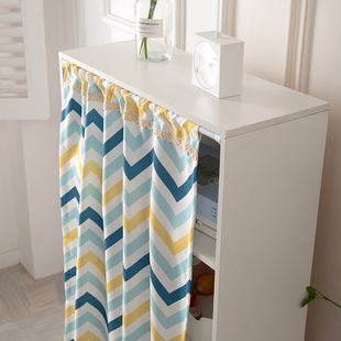 窗口遮挡帘遮挡杂物伸缩杆整体橱柜布帘衣柜柜子无门厨房置物架遮