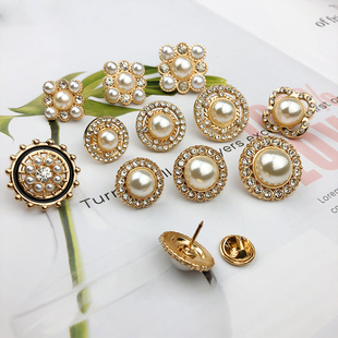 免缝纽扣珍珠钻大衣毛衣隐形暗扣固定百搭装饰胸针大号扣子上衣女