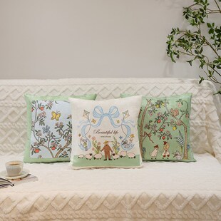 法式 海蒂小清新雪尼尔靠垫抱枕套沙发柔软亲肤卧室床头腰枕大靠背