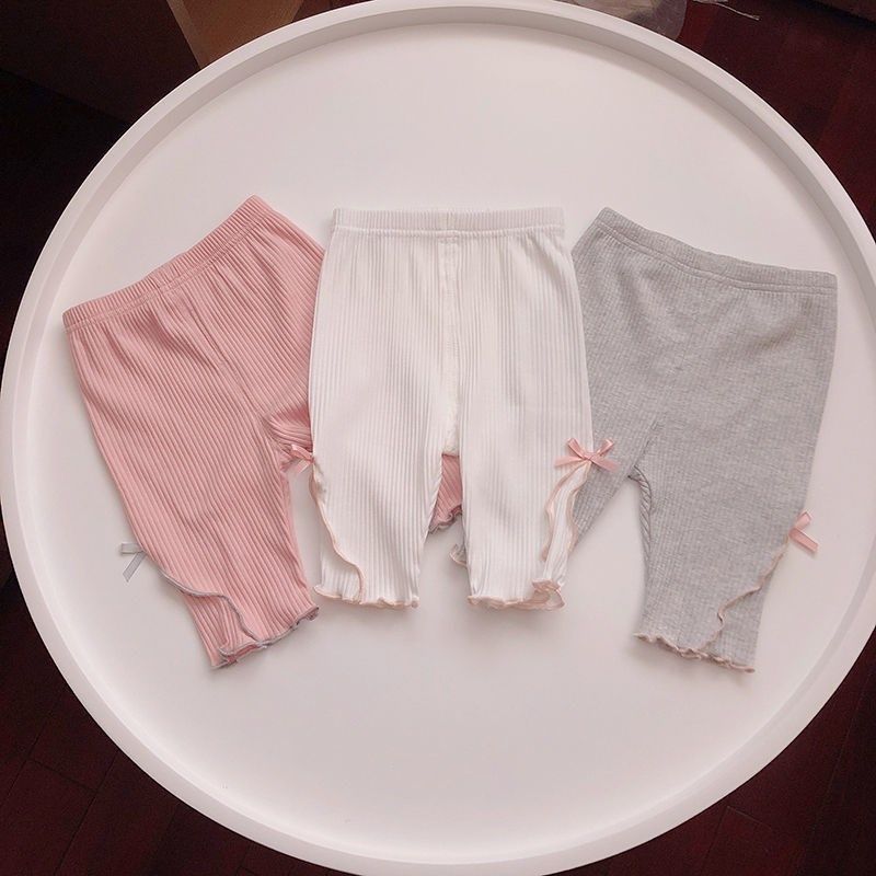女童夏季打底裤薄款洋气七分裤女宝宝弹力纯棉婴儿童花边大PP裤子,童装/婴儿装/亲子装,裤子,淘宝优惠券,粉丝福利购,淘宝优惠卷