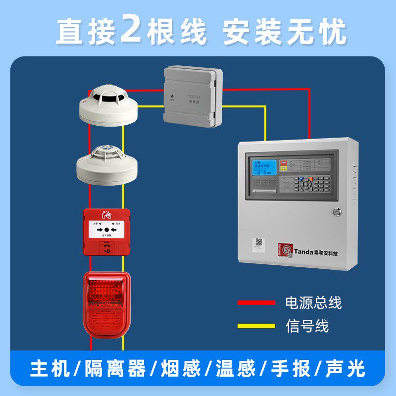 泰和安烟感消防火灾烟雾探测报警器智能烟感器警报器自动报警系统