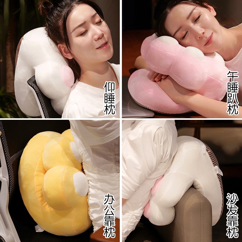 猫爪凉席午睡枕趴睡枕头办公室抱枕女生睡觉趴趴枕头桌上午休神器