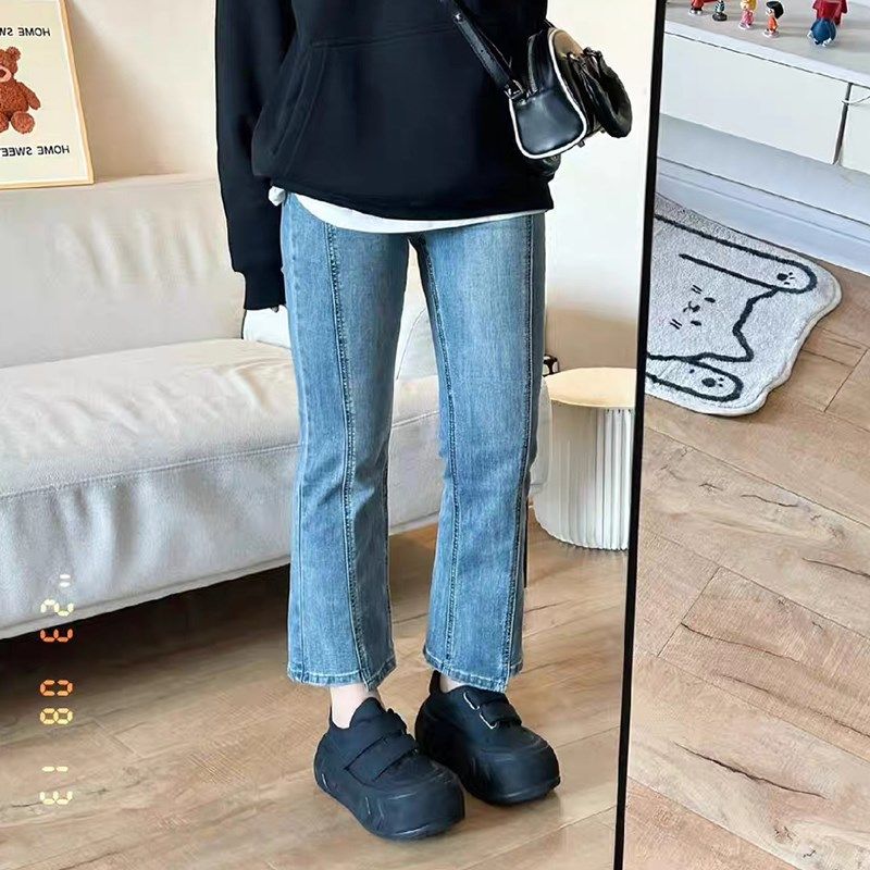 胖mm大码女装复古高腰牛仔裤女春秋显瘦梨形身材弹力九分微喇裤子,女装/女士精品,大码裤装,淘宝优惠券,粉丝福利购,淘宝优惠卷