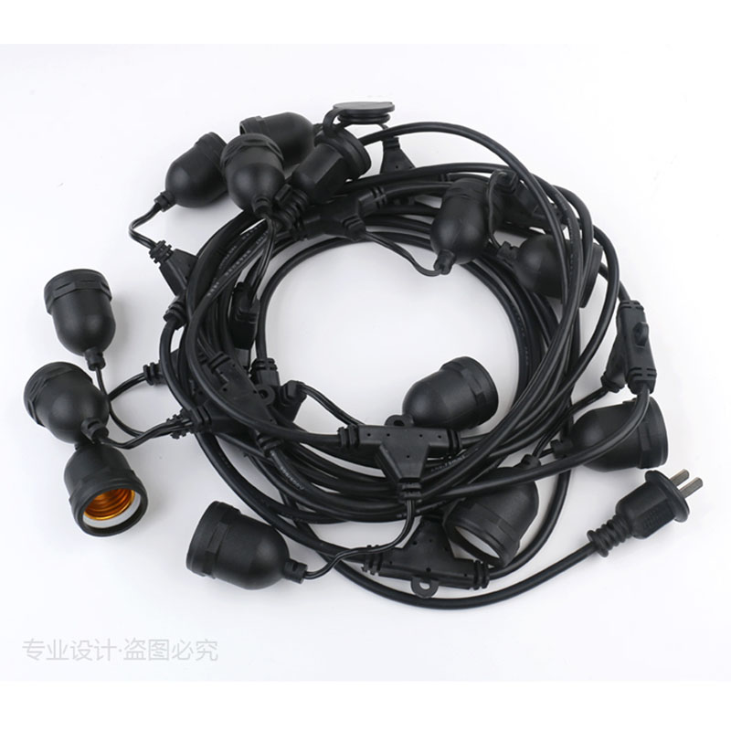 E27螺口户外多头专业串联防水灯头线会场舞台酒会照明吊式灯串线
