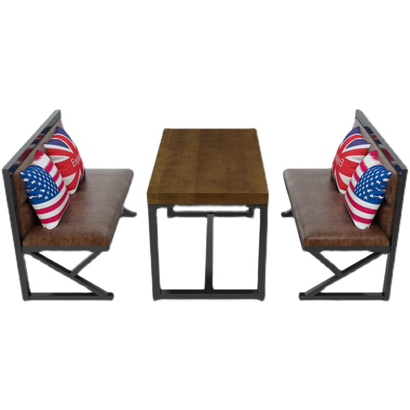 工业风复古铁艺卡座沙发桌椅组合餐厅火锅烧烤店清吧音乐酒吧桌椅,商业/办公家具,卡座,淘宝优惠券,粉丝福利购,淘宝优惠卷