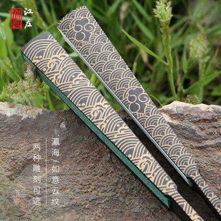 江左瀛海纹折扇10寸古风空白宣纸创作专用折扇国画洒金生宣扇书法