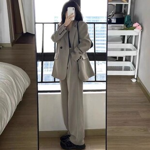 男女春秋季 大码 300斤休闲高级感西装 套装 两件套2 宽松显瘦西服长裤