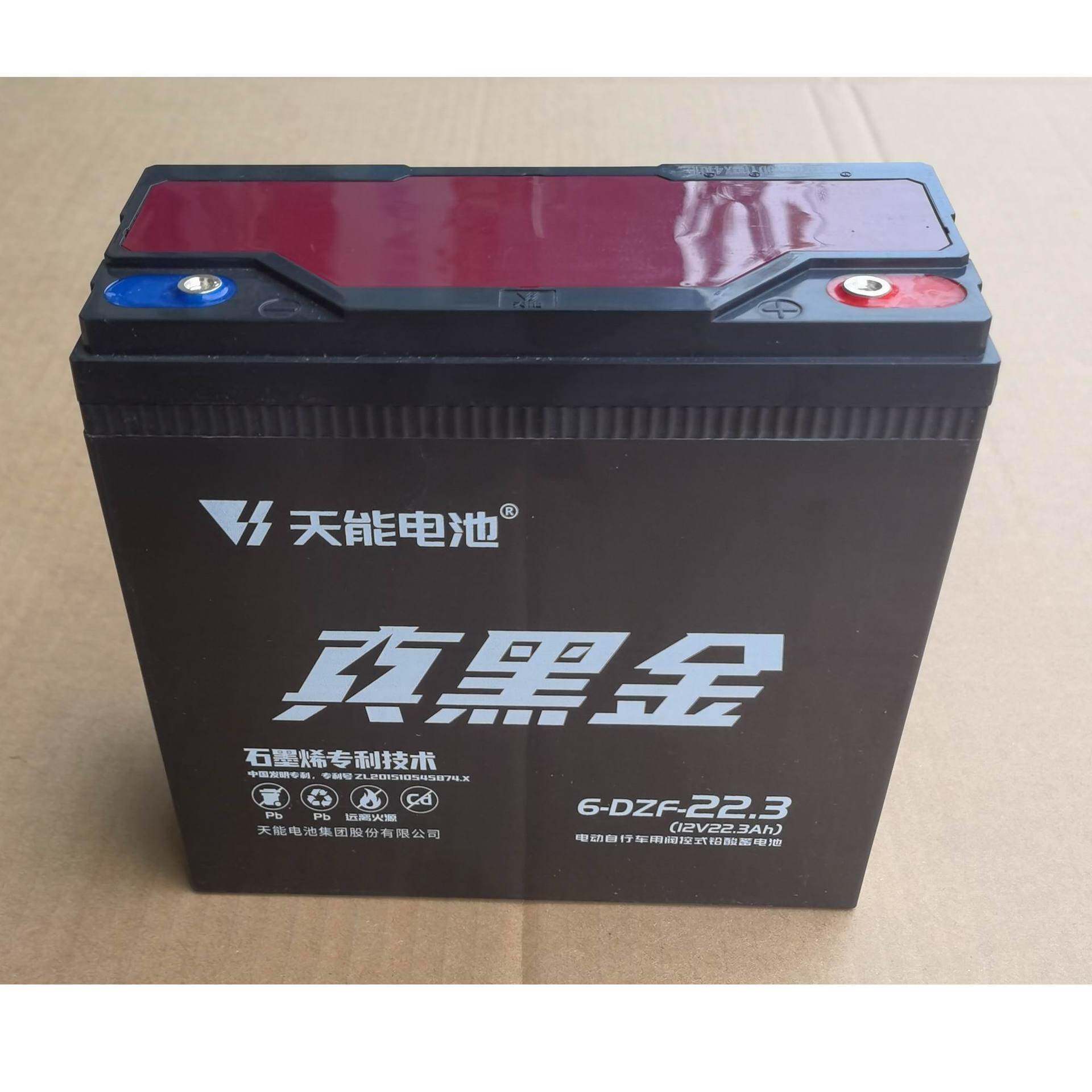 12V22.3Ah天能6-DZF-22.3石墨烯电池电动三轮车电瓶黑金48V