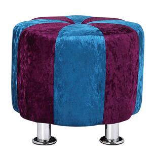 休闲凳子时尚吧凳客厅椅带靠背软包坐垫靠背布艺带钉搁脚凳椅盟椅