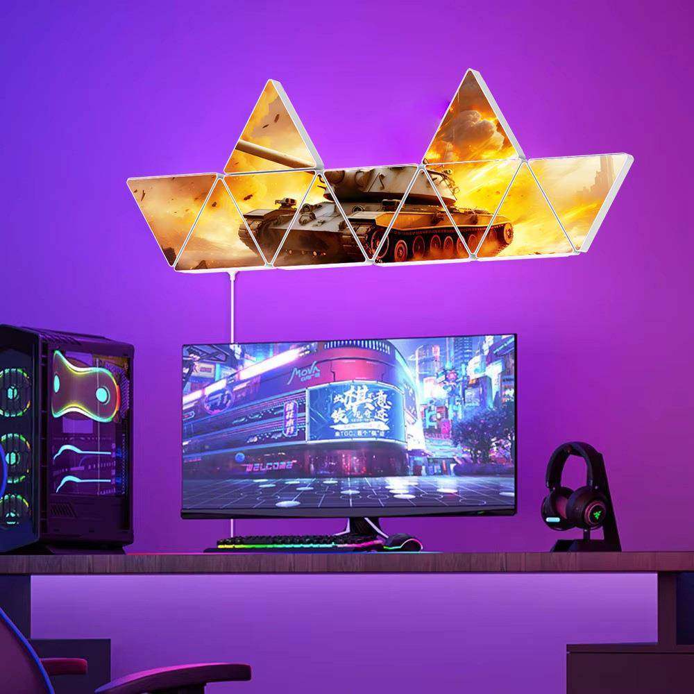 三角印图量子灯智能拾音节奏奇光板电竞拼接氛围灯