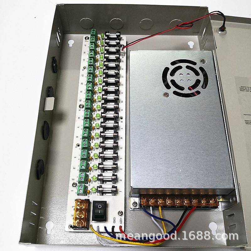12V20A18路集中供电电源箱监控工程开关电源12V安防监控电源箱