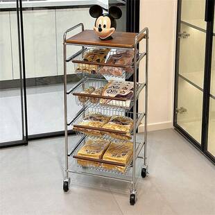 零食餐1446312小推车中古置物架客落地移蔬动厅厨房果收纳多功能