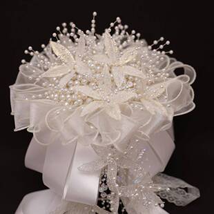 珍珠捧F99JTSJJ花新包娘领结婚重工婚纱权杖diy手工材手料证拍照