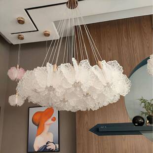 2205创新款 艺术客厅吊奶灯意轻奢油风501大厅灯高端餐厅房间 法式