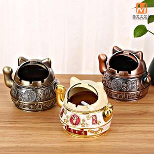 烟灰缸网红客厅床用头烟缸创意家889个性可爱摔盖子防飞带灰灭防