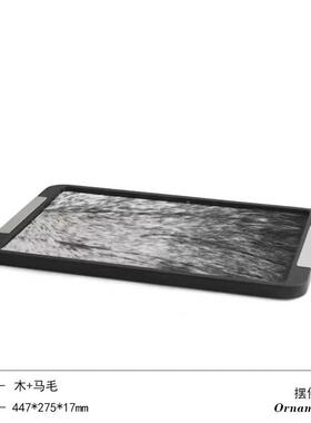 现代奢不锈钢马毛面收纳托家居茶桌几酒轻店前台售楼部装饰CNE托
