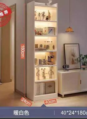 书柜一体靠墙书26152架落地墙客厅物架分收纳架储置物柜网层红置