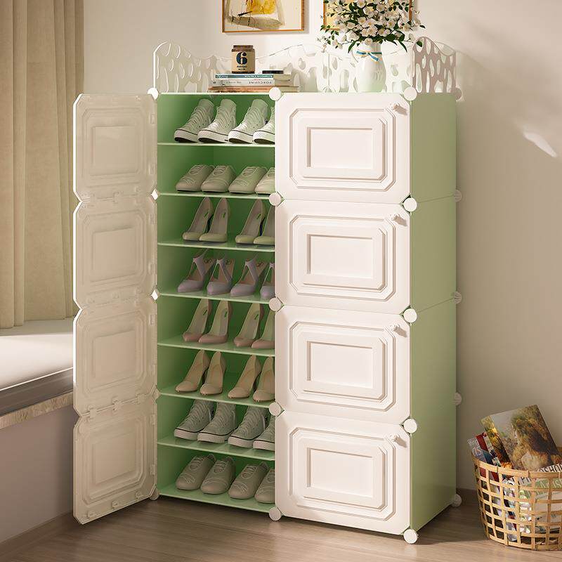 简易鞋装架子塑料经鞋柜魔片鞋架收纳神器防空尘大容量省间组门口