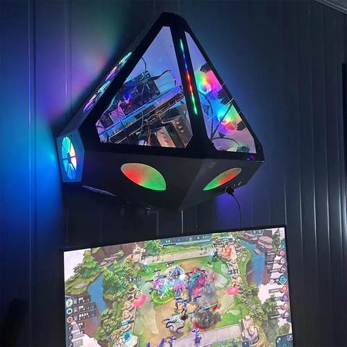 ARA电酒店网吧网咖挂墙壁模式风冷散热台式一体防块盗电脑竞桌机