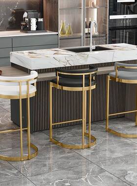 欧简台轻奢20220411高脚凳吧椅现代约靠背咖啡厅酒北吧椅家用岛台