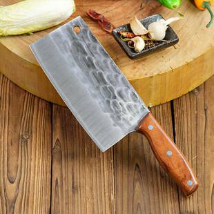 龙快水夹钢锻打菜刀家807用刀具刀厨房片刀切肉厨师专用9铬超锋切