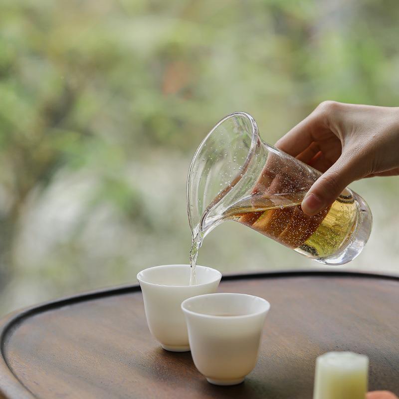 日式非白雨露公道功夫具匀杯HYO杯分茶叶茶器钠钙茶玻璃琉璃茶日