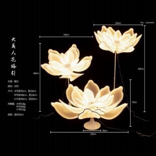 婚庆道花瓣花灯铁艺具蕾丝光牡丹花路发引灯婚礼布置装 饰荷MLM摆