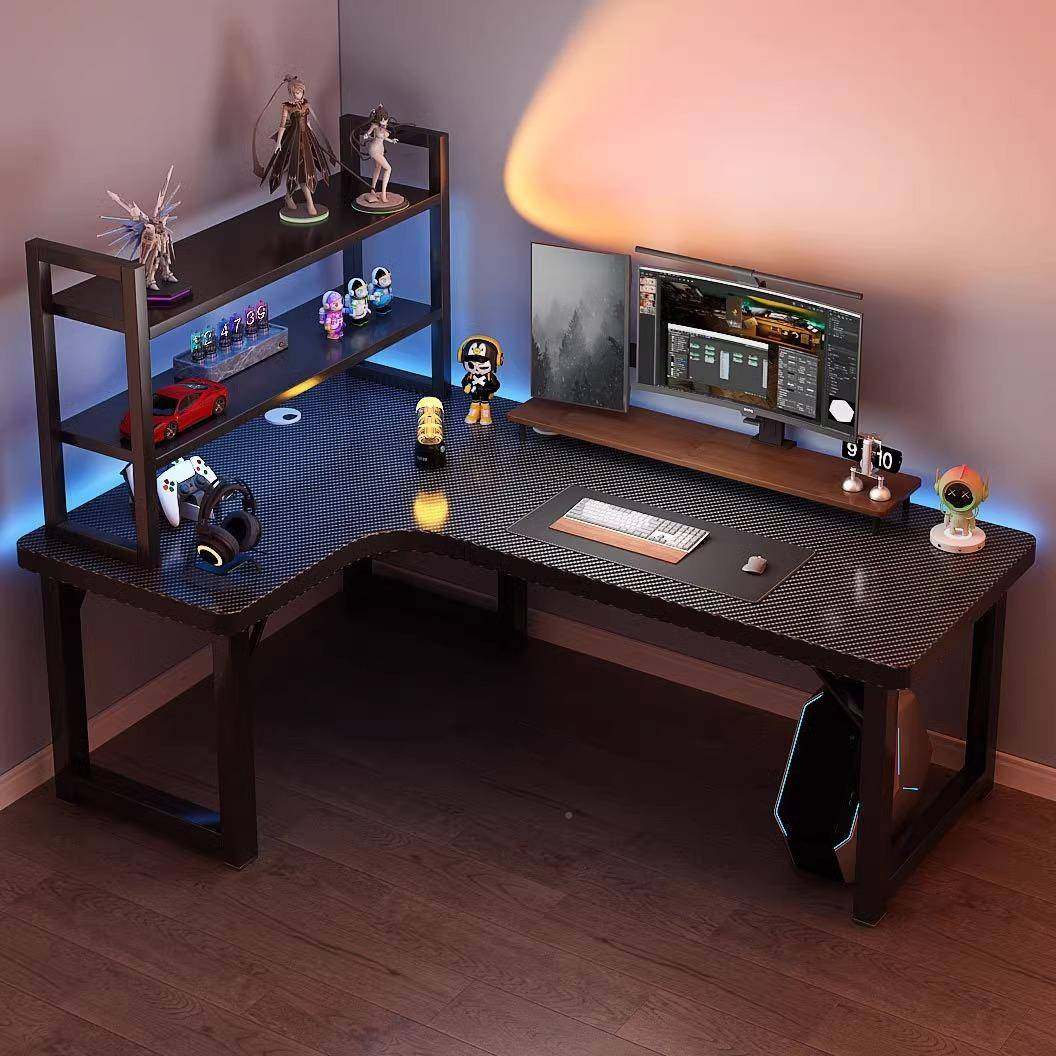 转角竞桌双L人电脑桌台式家用拐角书桌书卧室架型学习办电公RK126