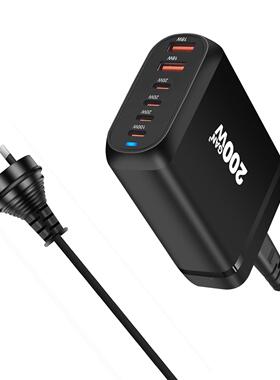 200W器氮18885镓PD充电化120W多功能多口桌面充60W多口4C2A适配器