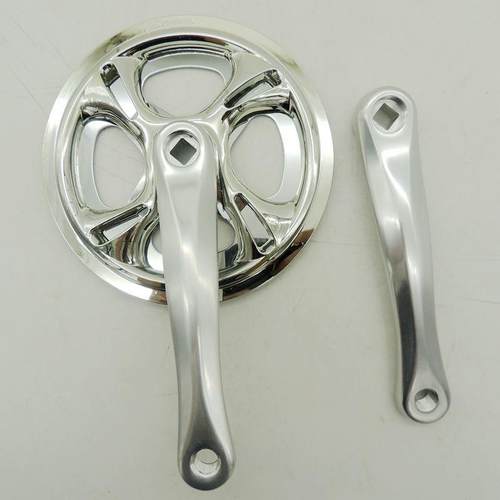 42齿175mm折叠行车牙盘36自铝合金方孔曲柄极银阳色单护盘