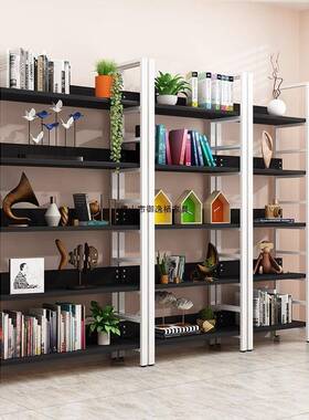 书架落地物简约钢客木多层储简易货架铁艺厅书LJW柜办物公室架子