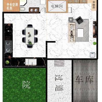 祭祀用品七全五套纸房别墅楼立体子家具带灯光清明896中元节祭房