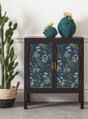 具翻文新贴纸柜子家橱柜花卉艺墙纸贴纸家衣具翻OYQ新防水防潮贴