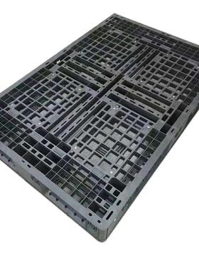 一次性运空运黑色塑料托字形出海货盘用RAY塑胶卡板田四面进叉栈