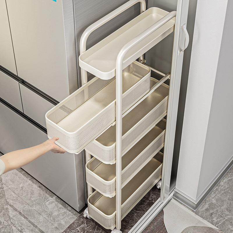 优勤厨房夹缝置物架落地多层冰箱侧面抽拉柜极窄缝隙收纳柜小推车,纺织面料/辅料/配套,纺织机械配件,淘宝优惠券,粉丝福利购,淘宝优惠卷
