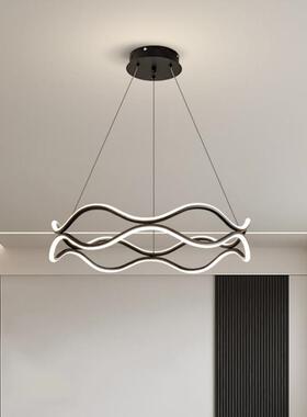 简约led客厅吊灯现代大气创意个性极简设计师环形餐厅北欧卧室灯