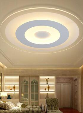 超薄LED卧室吸顶灯现代简约圆形创意亚克力书房阳台餐厅家用灯具