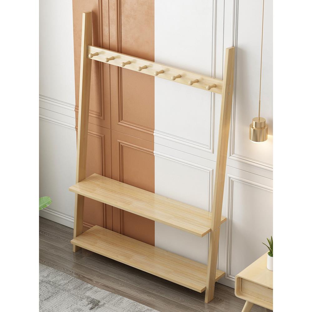 衣帽架实木落地多功能简易客厅卧室挂衣架柜子简约现代衣服置物架