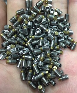 304不锈钢M8M10M12内六角铜头螺丝机米紧定装铜垫止付螺钉顶丝