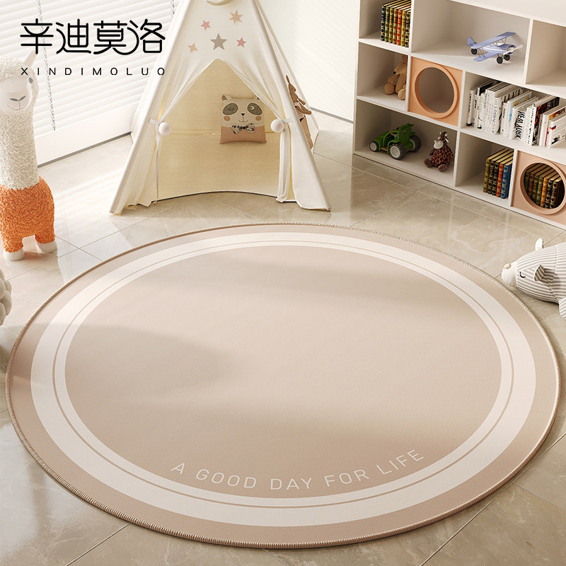2024新款客厅地毯家用卧室沙发圆形茶几毯摇椅地垫高级感电脑椅垫