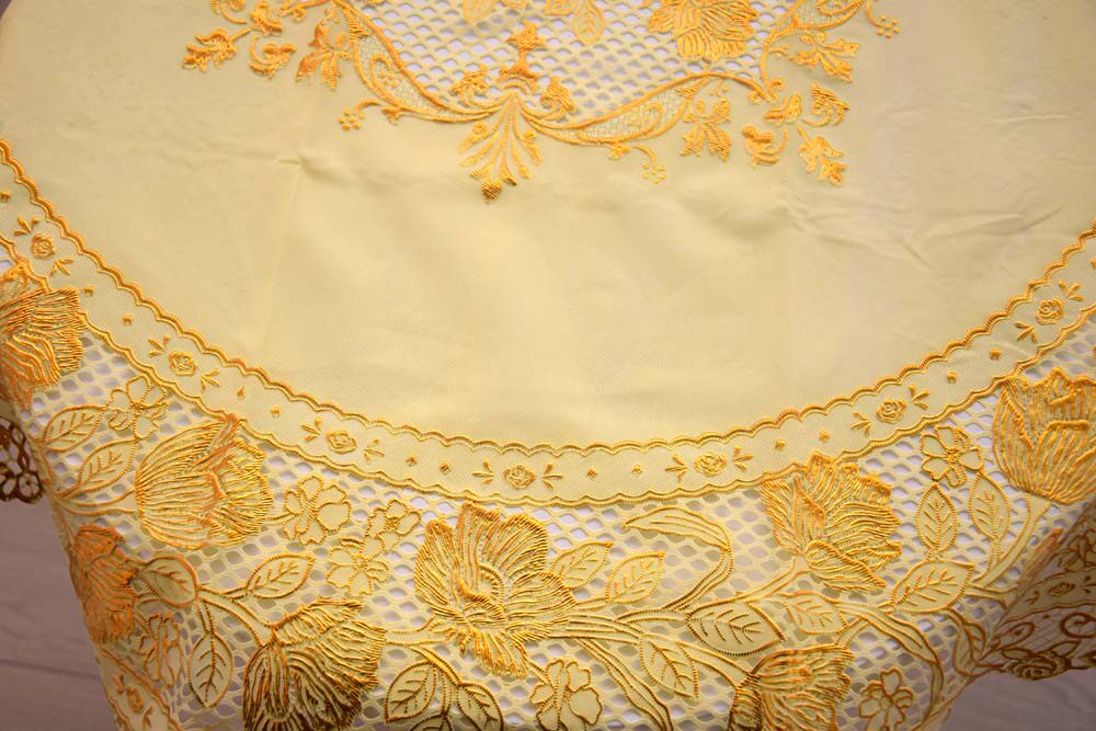 欧式PVC烫金圆形奢华餐垫 隔热垫桌垫茶几垫餐桌布圆桌布直径90cm