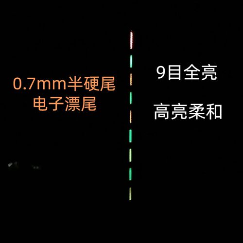 0.7mm超细夜光漂尾配件日夜两用电子漂换尾变色通用高亮半硬尾316